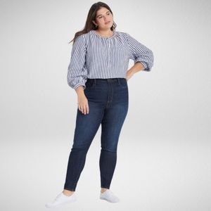 Women's High-rise Skinny Jeans - Dark Blue